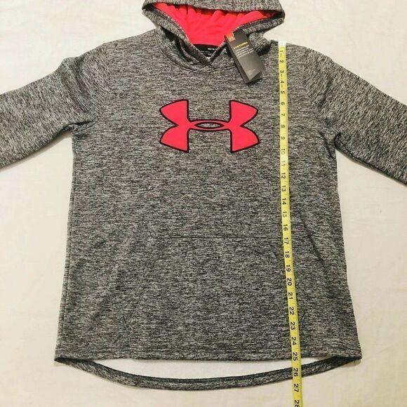 Under Armour Coldgear Loose Storm Hoodie Marled Heather Black NEW - Picture 7 of 8